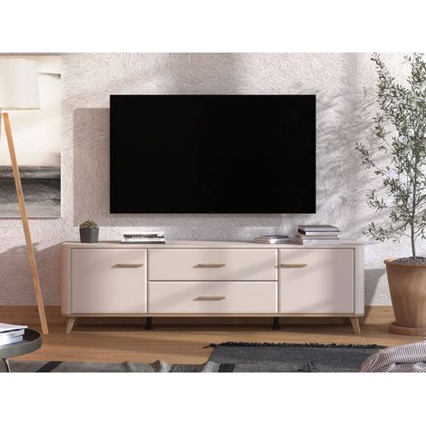 Mueble para TV Gosaldo, 2 cajones, un estante, 2 puertas, 179.5x40x52.5h cm Beige (1/5)