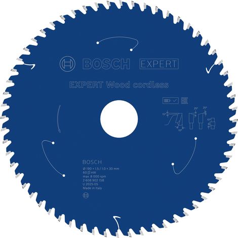 Bosch EXPERT Wood cordless Circular Saw Blade 190 x 1.5/1 x 30 mm T60 2608902158 (1/5)