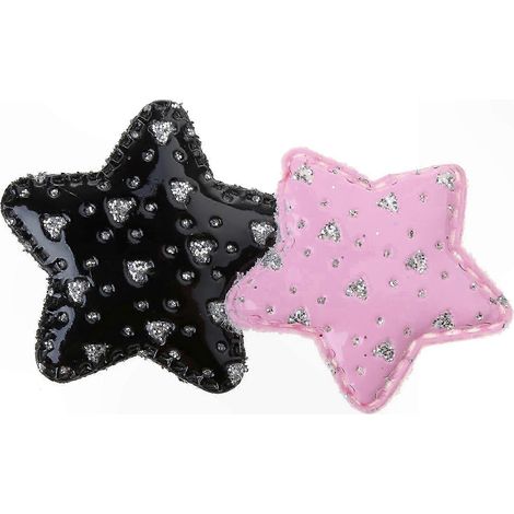 Silberglitzernde Haarspange, Y2K-Accessoire mit doppelten Miniatursternen, rosa-weiße Haarspange für trendige Frisuren, 2er-Set, glamouröse Haardekoration (1/5)