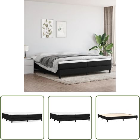 Lit à sommier tapissier avec matelas, Lit adulte pour 2 personnes Assemblage Facile, Noir 200x200 cm Tissu OIB4469E (1/5)