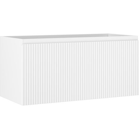 Mexen Rivel Badezimmerschrank für Waschtisch 100 cm, 1 Schublade, gerillt, weiß matt - 91A20-10047-1-BF01 (1/5)