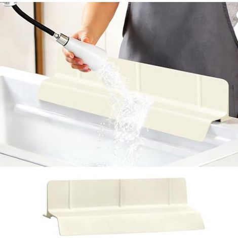 Tapis de protection pour évier - Protection anti-éclaboussures - 46 x 9 cm - Protection anti-éclaboussures en silicone - Convient aux robinets de cuisine - Tapis avec ventouses et système d'évacuation (1/5)