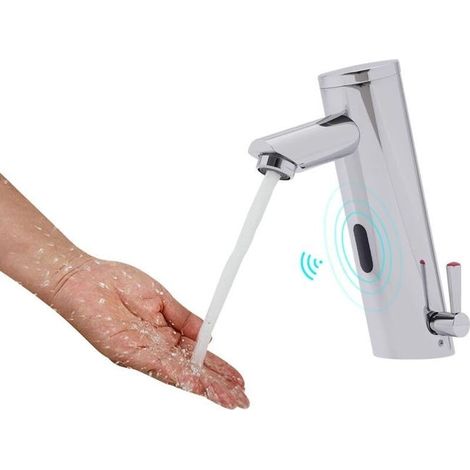 Robinet de salle de bain électronique automatique sans contact avec capteur infrarouge, mitigeur intégré. (SKU produit : 98412436 SKU Offre : mwj25.11.4-10) (1/5)