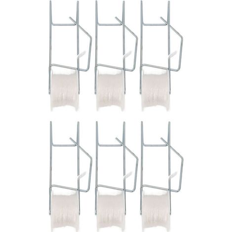 Lot de 6 crochets pour plantes avec fil de fer galvanisé de 15 mètres (49,2 pieds), support stable pour plantes grimpantes, kit de palissage pour serres et exploitations agricoles (1/4)