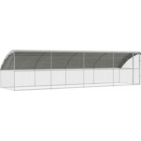 Maison Exclusive - Cage à poules 4 pcs Argenté 800 x 200 x 200 cm Acier galvanisé (1/5)