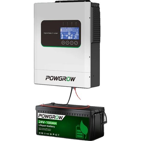 Inversor solar híbrido, salida de onda sinusoidal pura, soporte para monitorización remota, 5 kW 24 V (1/2)