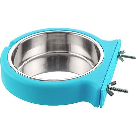 bol Pour Chat Amovible, Bol Suspendu En Acier Inoxydable Bleu, Cage Pour Animaux De Compagnie Petit Bol D'eau Mangeoire Pour Chien Chat Lapin Oise (1/5)