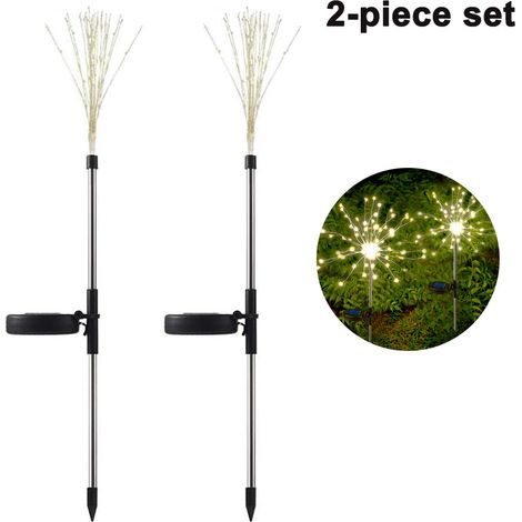 Guirlande Solaire - 105 LED - Effet Feu D Artifice - IP65 - 2 Modes Éclairage Scintillant ou Fixe - Pour Jardin Terrasse Cour Parterre - Lot de 2 (1/5)