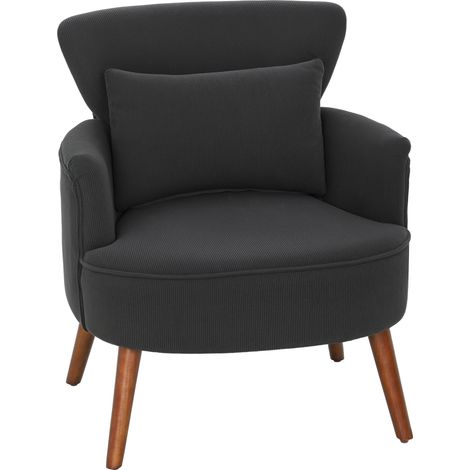 HOMCOM Armchair with Padded Seat and Backrest for Living Room, Black (1/5)