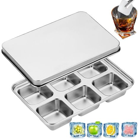 RVS IJsblokjesvorm - IJsvormen für Cocktails, RVS Herbruikbare Ijsblokjesmaker für Kaffee, Getränke, Babynahrung, Borstvoeding, Keuken Huis Restaurant Reisen Camping
