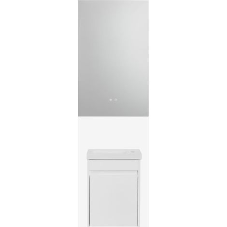 Set di mobili da bagno sospesi in legno con lavabo integrato Narek SKLUM             (1/5)
