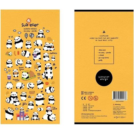 Adesivi decorativi convessi a forma di panda