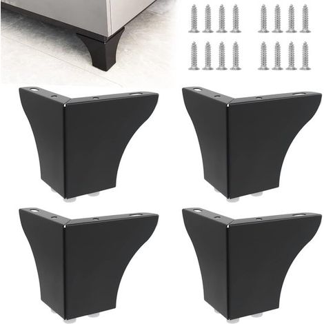 4 pieds de meuble en métal, pieds de meuble triangulaires en métal, pied de meuble, pièce de table (1/5)