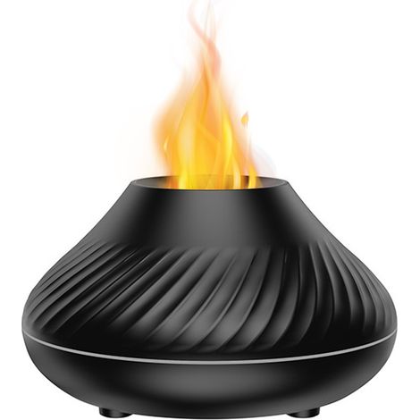 1 Diffuseur d'huiles essentielles, Humidificateur d'air effet flamme 7 couleurs, 20dB, Arrêt automatique, Maison Bureau Yoga, 130 ml (1/5)