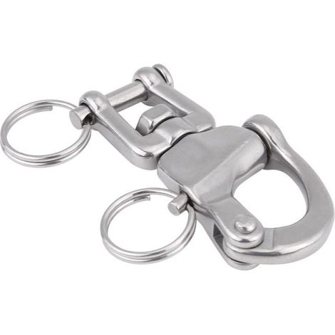 Manille à ressort rotatif pour fourche marine, connecteur de chaîne en acier inoxydable 316, 70 mm Crezuo (1/4)
