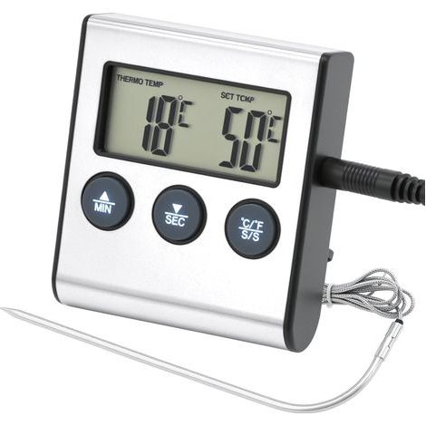 Themomète Cuisine Numéique - Sonde, Fonction minuteie, Écan LCD - pou Cuisson au Fou et Babecue (1/5)