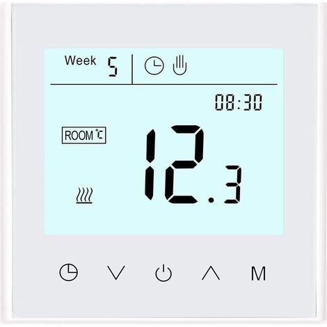 Programmable WiFi Thermostat Touch Screen Smart Temperature Controller for Gas Boiler/Water Warm Floor Heating Controller (White Water Heating) (1/4)