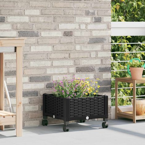 Teenpull – Gartenpflanzer mit Rädern Schwarz 40 x 40 x 29 cm PP (1/5)