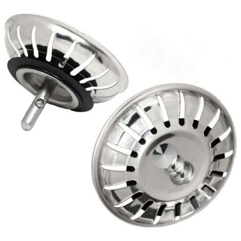Lot de 2 Bouchon Evier Cuisine 80mm – en Acier Inoxydable 304 SS Anti-Corrosion pour Bonde Evier 80mm - Filtre, Crépine Cuisine Meilleur pour Vidange et Antiblocage