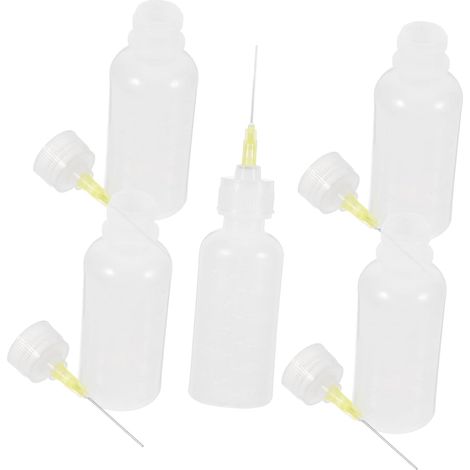 5pièces Flacons Applicateurs Plastique Embouts à Aiguilles Et Bouchons pour Collage Précis Et Peinture Acrylique (1/5)