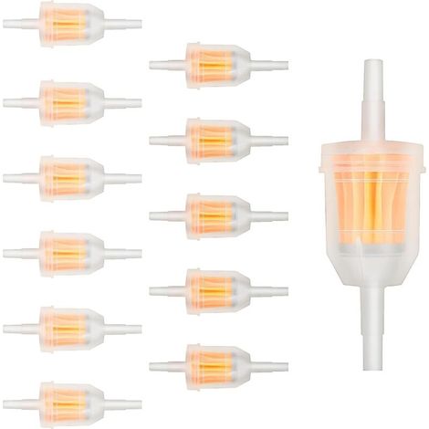 Inline-Kraftstofffilter, 12-teiliger Kraftstofffilter, passend für Kraftstofffilter für Motorräder, Roller und Rasentraktoren