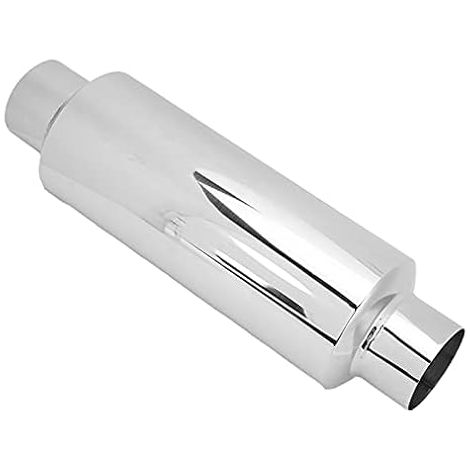 Silencieux D'échappement de 2,5 Pouces en Acier Inoxydable avec Silencieux en Coton Silencieux D'échappement de Voiture Universel pour un Son et des Performances Améliorés (1/5)