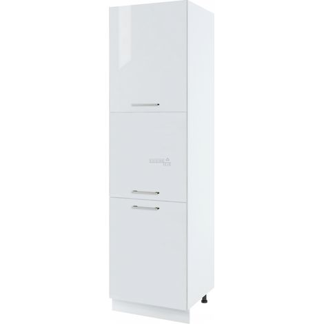 Colonne de cuisine Bellissi Blanc Brillant 3 portes L 60 cm - Porte avec poignée apparente White