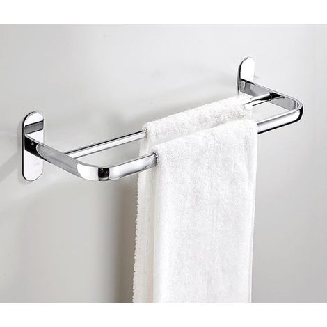 Porte-Serviettes Double,  40cm SUS304 Porte-Serviettes Mural pour Salle de Bain,Acier Inoxydable Poli 2 Barres Murale Support de Serviette