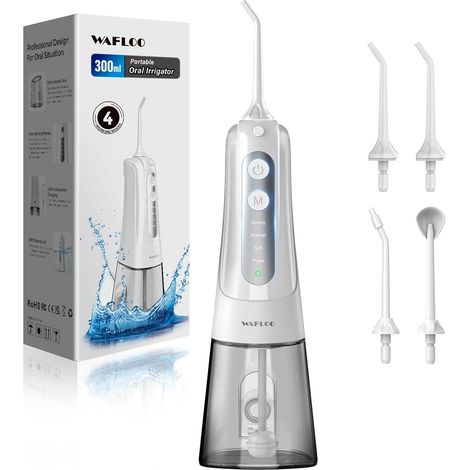 Hydropulseur Dentaire Sans Fil pour la Maison et le Voyage, Portable  6 embouts, réservoir de 300 ml, 5 modes et étanchéité IPX7 pour un nettoyage quotidien complet et confortable des dents (1/5)