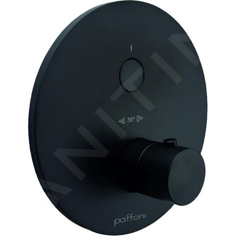 Ensemble de douche thermostatique à encastrer extérieur avec 1 fonction en noir mat Paffoni Compact Box CPT013NO Noir mat (1/3)