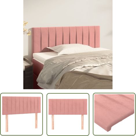 The Living Store Tête de lit Rose 80x5x78/88 cm Velours - Tête De Lit - Literie - Meuble Chambre - Décoration Chambre - Velours (1/5)