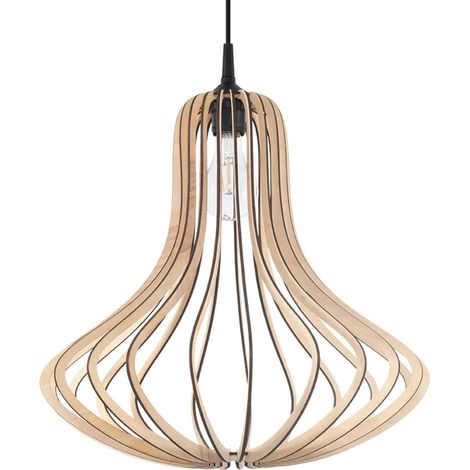 Lámpara colgante Onaeko madera natural (1/5)