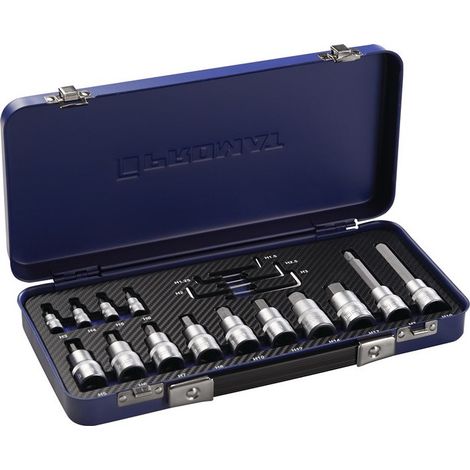 Set chiavi a bussola 19 pezzi 1/4 + 1/2 pollice 1,25-17 mm per i6-KT.-Schr.PROMAT