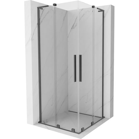 Mexen Velar L Duo Duschkabine verschiebbar 80 x 80 cm, transparent, Gun Metal - 871-080-080-02-03-95 (1/5)