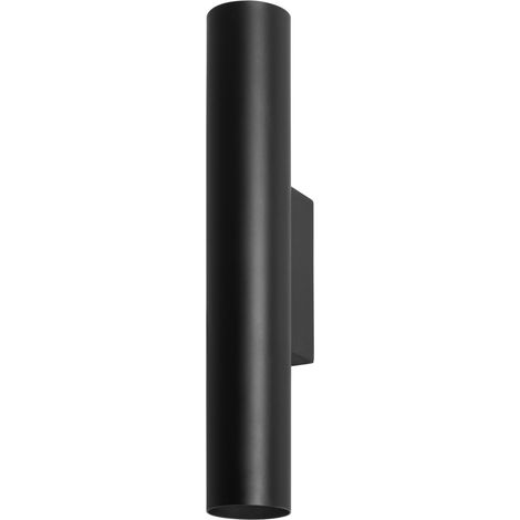 Forlight Meds - Aplique de Pared Interior 2xGU10 de Metal Minimalista Cilíndrico. Color Negro (1/4)