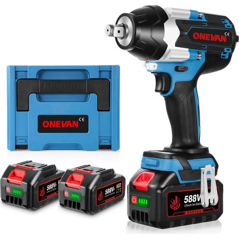 ONEVAN 1800N.M High Torque Brushless Electric Impact Wrench Screwdriver 3Gear Cordless Wrench Power Tools for Makita 18V Battery (1/5)