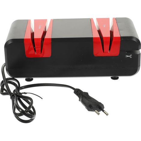 Affûteur de Ciseaux Électrique Multifonction 4-1 60W Moteur en Cuivre Pur Noir et Rouge Affûtage Rapide Cuisine Ciseaux Couteaux Tournevis Outil Sûr et Antidérapant pour (1/5)