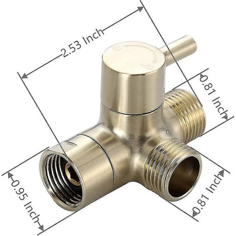 Duscharm-Umstellventil, 3-Wege-Duschumsteller, G1/2 Duscharm-Umsteller für Handbrause und fest installierten Duschkopf, universelles Duschsystem für Badezimmer (1/4)
