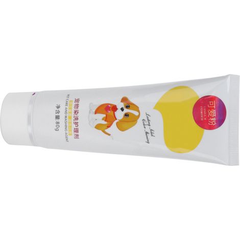 Crème-gel colorante semi-permanente et temporaire pour poils d'animaux, facile à utiliser (rose mignon 80 ml) (1/5)