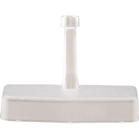 Pied de parasol en béton 20 kg – Pied parasol blanc - Pied de parasol rectangulaire 50 x 25 x 9 cm – Pied de parasol design et robuste avec fixation réglable Ø 21 - 36 mm