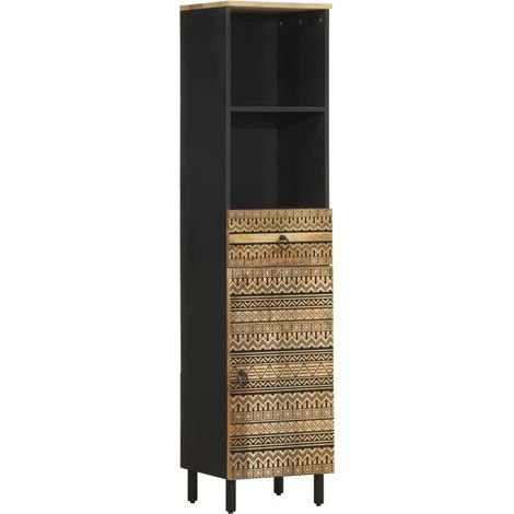 Mueble de baño madera maciza de mango 38x33,5x160 cm