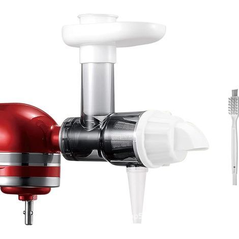 Entsafteraufsatz für KitchenAid Küchenmaschine – Weißes Set – Edelstahlfilter – Kaltgepresst, BPA-frei – Für Obst und Gemüse (1/5)