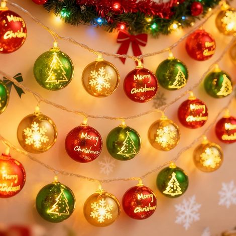 Guirlande lumineuse de Noël,Guirlande de Noel Lumineuse,3m 20LED,Décorations de Noël,Fenetre Sapin Interieure Exterieur Décorative (1/5)