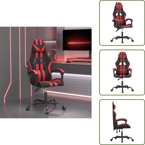 Sedia gaming in similpelle - vidaXL Sedia da Gaming Nera e Rossa in Similpelle -