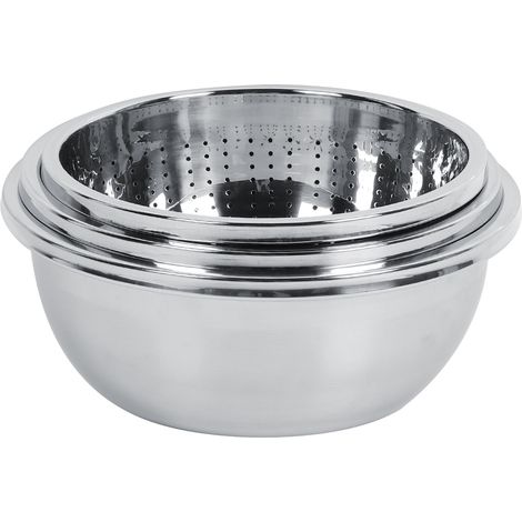 Set Passoire - 3 Pièces en Acier Inoxydable - Pour Riz Légumes et Salades - Empilable - Cuisine Maison (1/5)