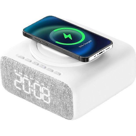 Sans Fil Enceinte Bluetooth Multifonction sans Fil Charge Swan Night Light Enceinte Bluetooth Bureau Wake Up Light (1/5)