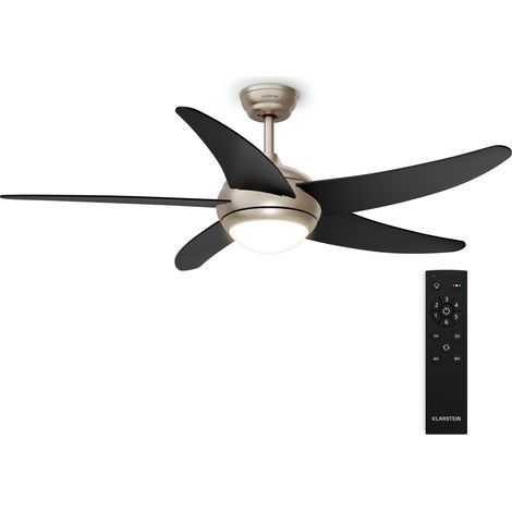 Klarstein Bolero - Ventilatore da soffitto con lampada  132 cm  35 W  Funzionamento silenzioso  Legno