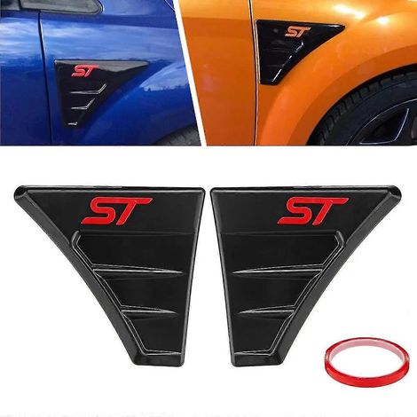 NEU Roter Seitenkotflügelspoiler-Auslass-Aufkleber Zierleiste ST-Stil für Ford Focus MK2 MK3 RS Seitenkotflügelaufkleber--