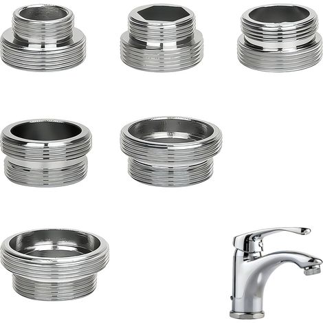 6 Pièces Adaptateur Robinet M22, Filetage Extérieur Mousseur Robinet Adaptateur, Convient pour Raccorder les Robinets de Cuisine, les Adaptateurs de Purificateurs D'eau et les Aérateurs (A) (1/5)