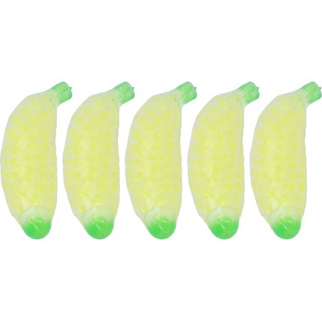 Lot de 5 balles anti-stress banane, exercices de décompression pour poignet, jouet de relaxation à presser (1/5)